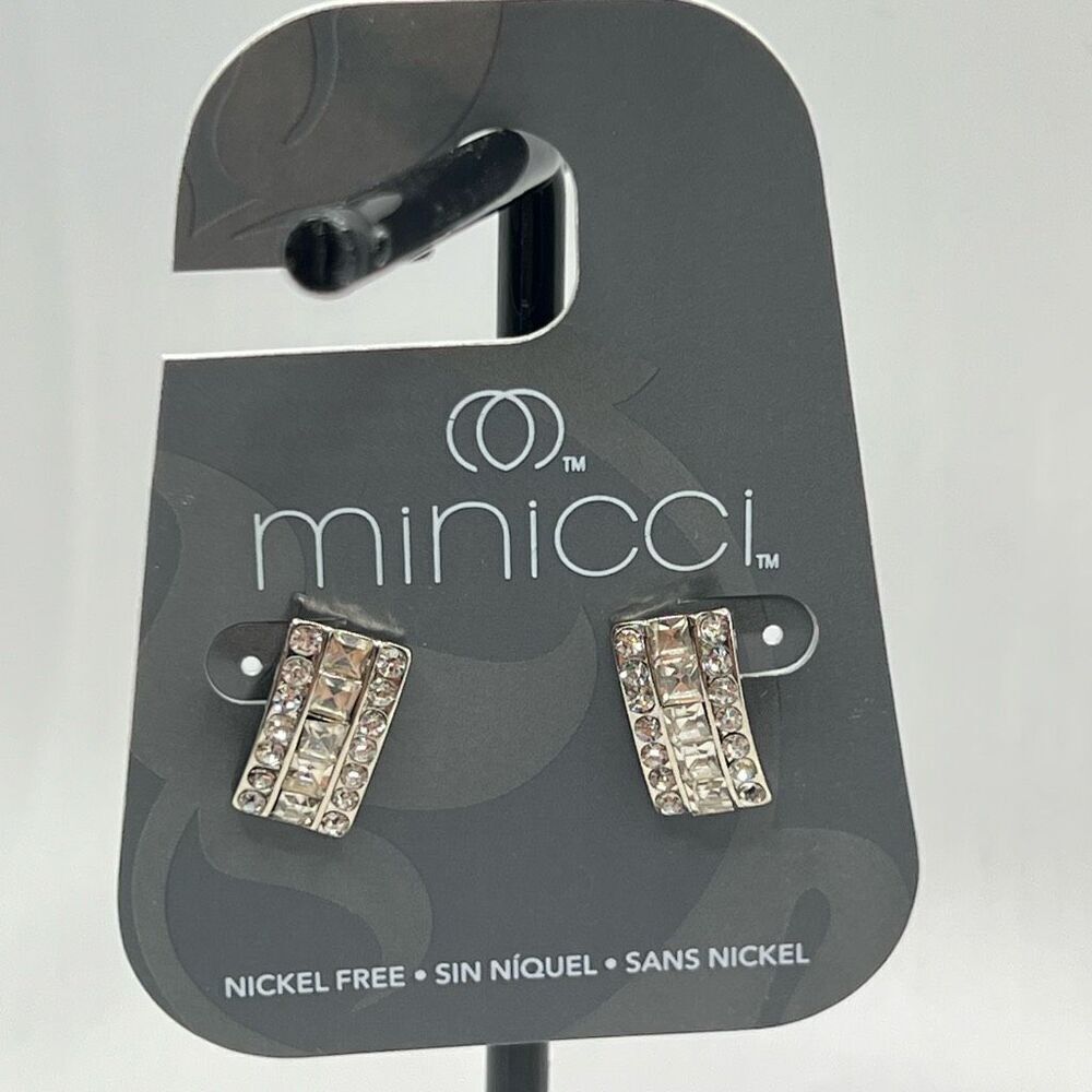 Minicci Silver Crystal Post Earrings $16ea / 3 For $25